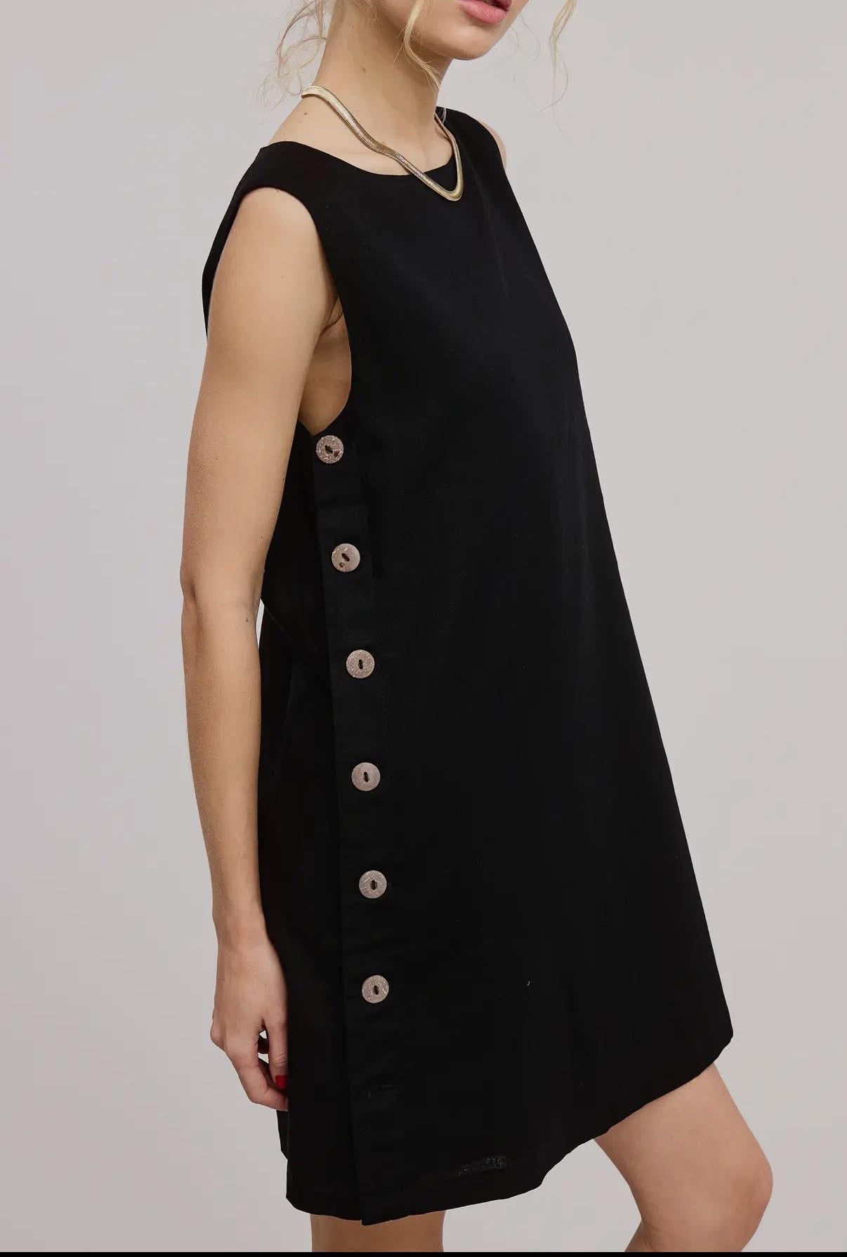 SUMMER LINEN DRESS - BLACK