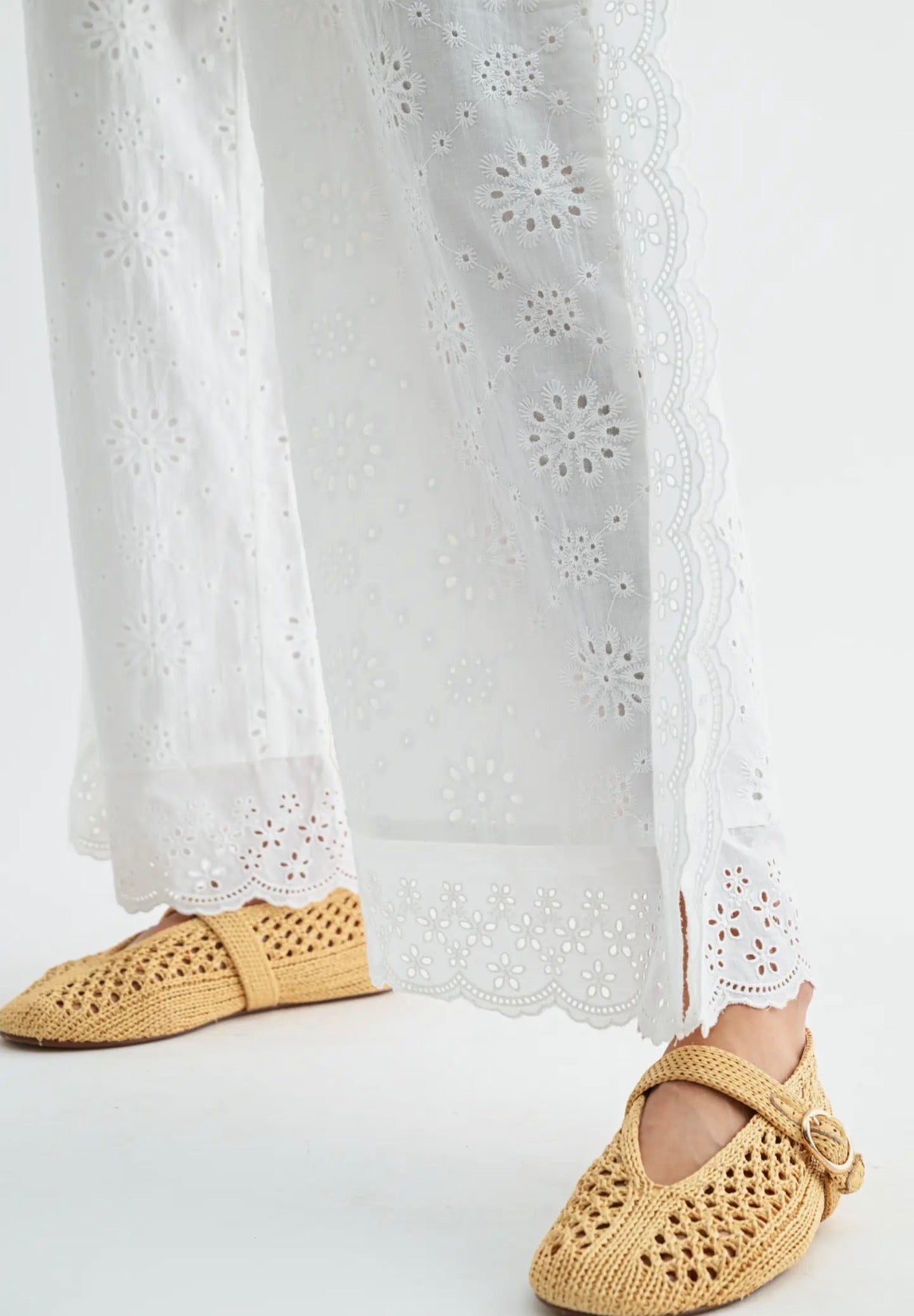EYELET PANTS