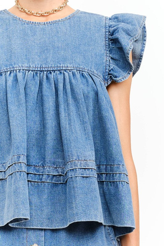 LEAH DENIM TOP