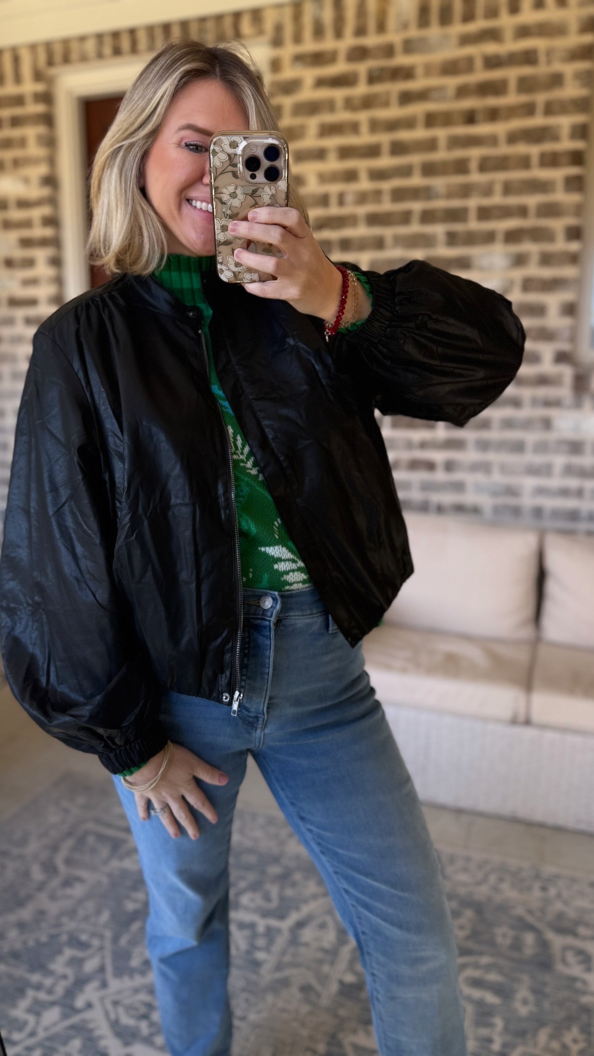 LEATHER BOMBER JACKET BY PINCH