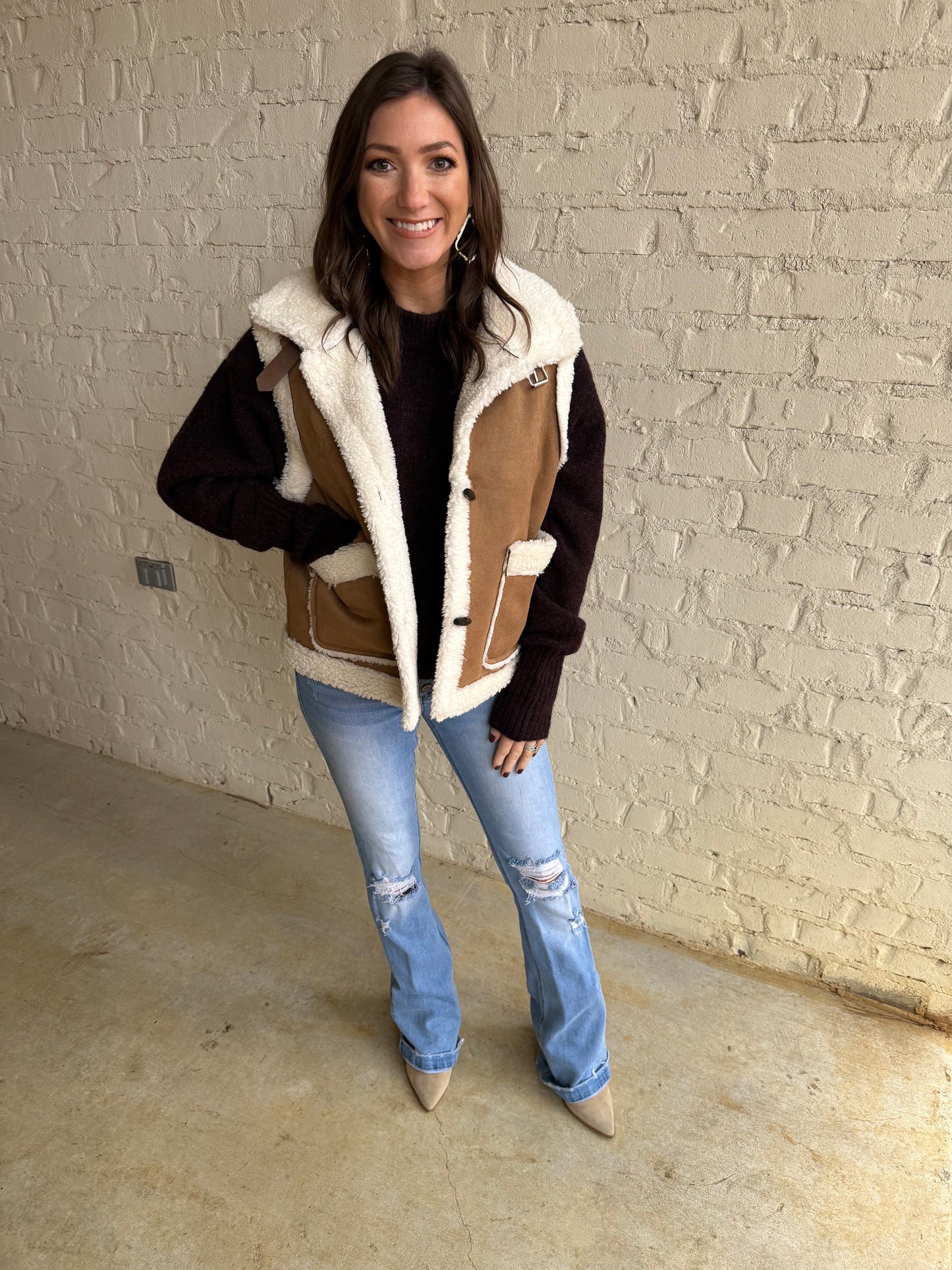 SUEDE & SHERPA VEST