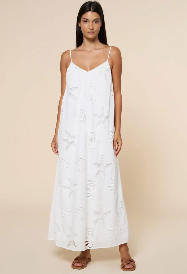 STAR FISH EMBROIDERY EYELET MAXI
