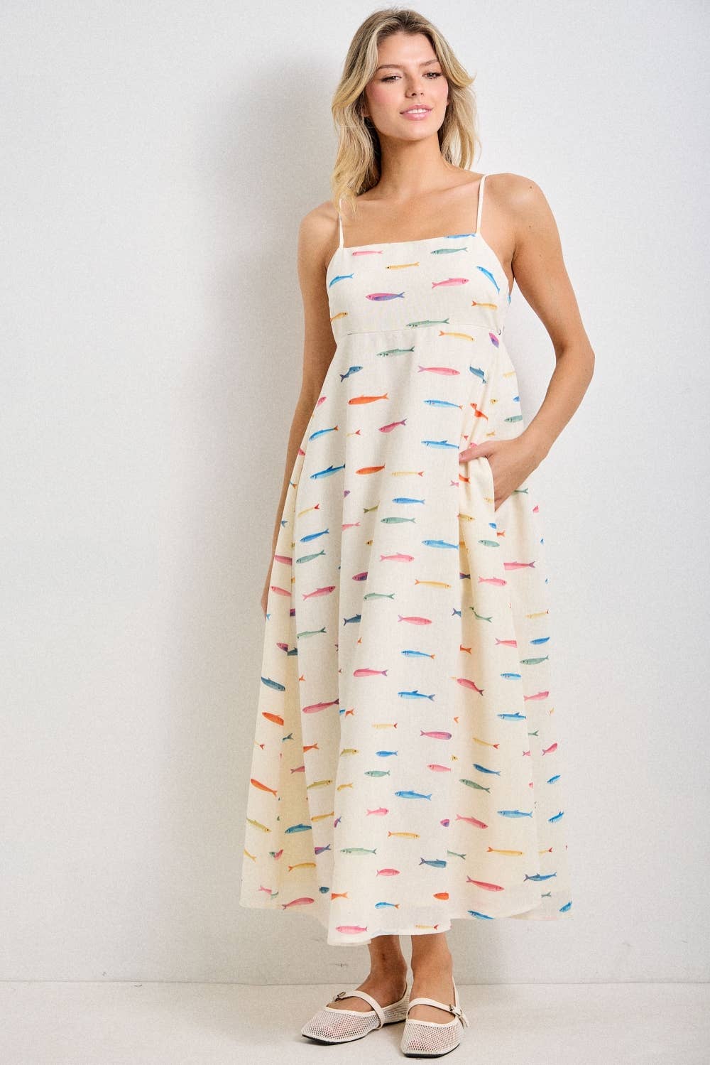 COASTAL MAXI DRESS: CREAM MULTI