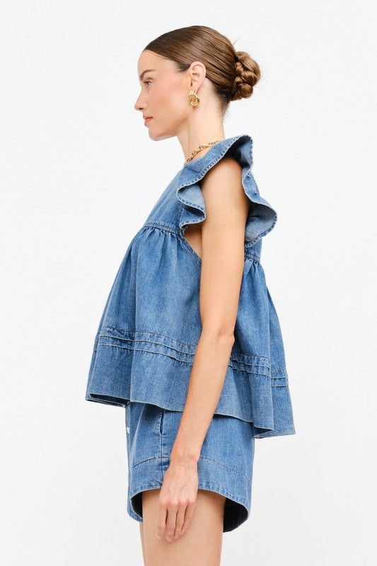 LEAH DENIM TOP