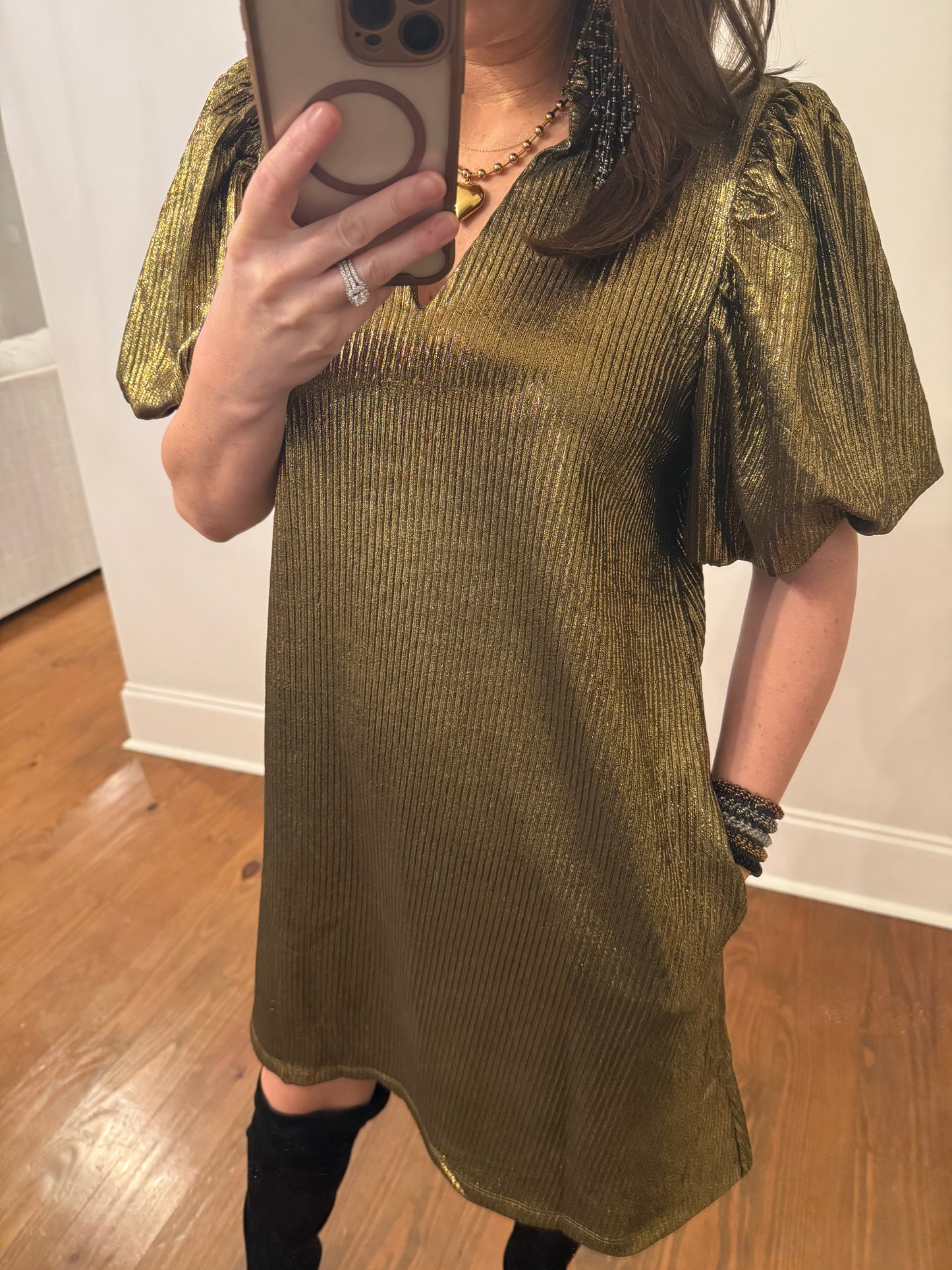 GOLDEN HOUR METALLIC DRESS