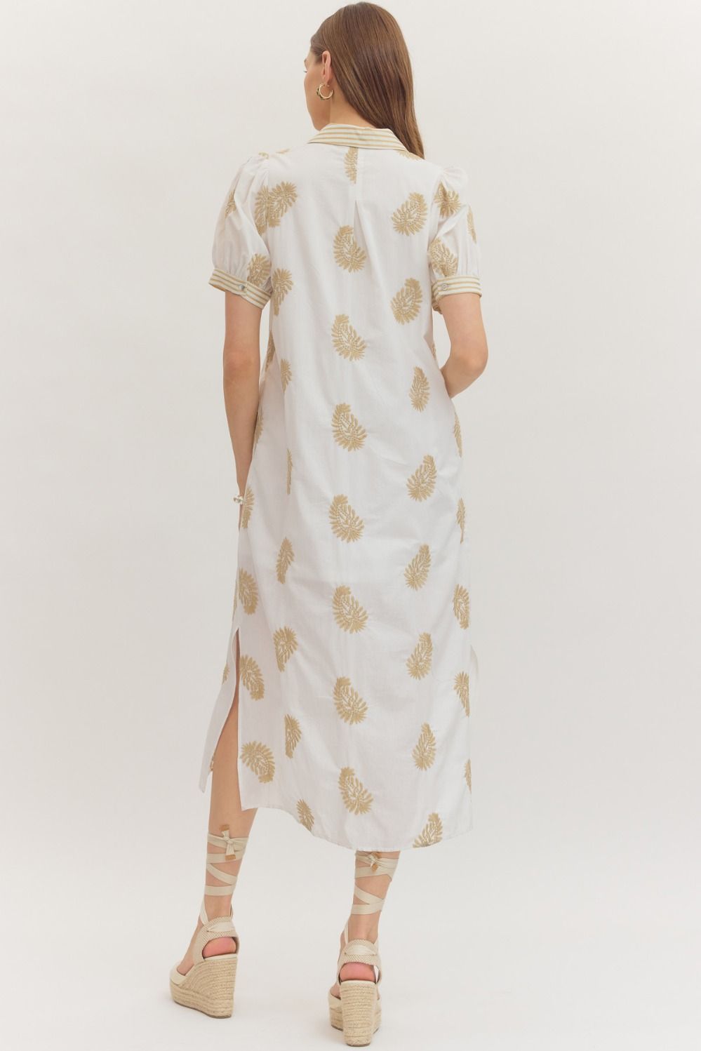 GOLDEN PALM SHIRT DRESS