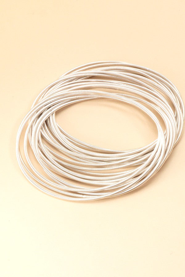 Guitar String Bracelet Set of 20 - SILVER