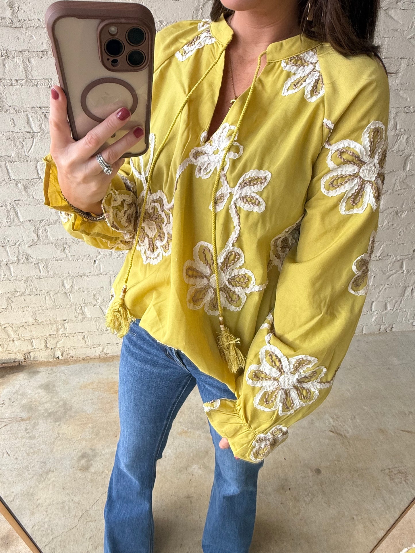 LEMON LIME PATCHWORK BLOUSE