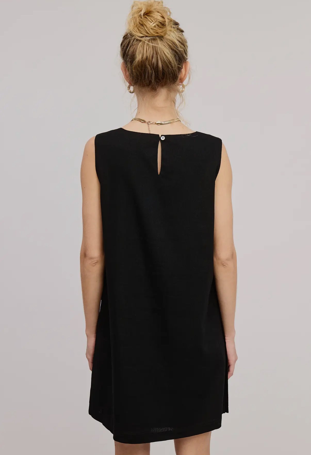 SUMMER LINEN DRESS - BLACK