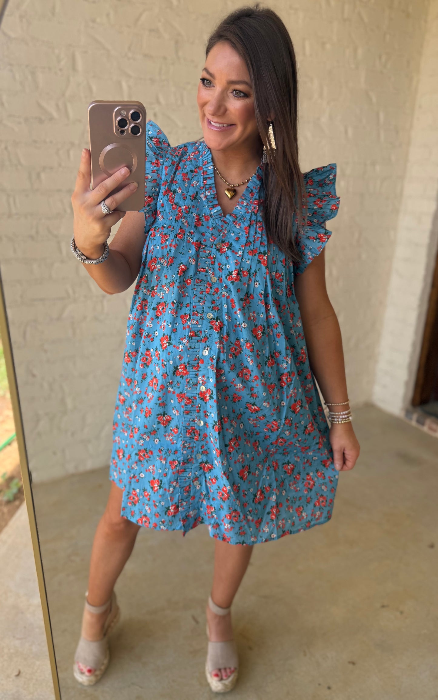 DITSY FLORAL BLUE DRESS