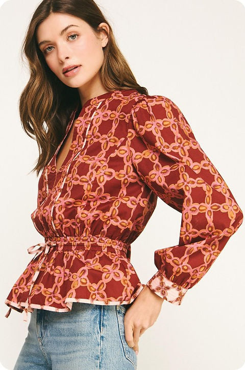 ANNIE PEPLUM BLOUSE