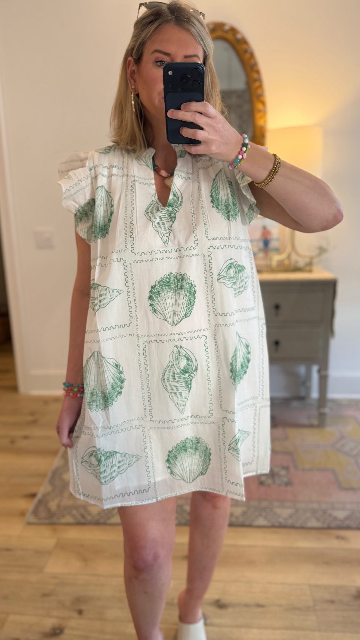 LACY SEASHELL MINI DRESS