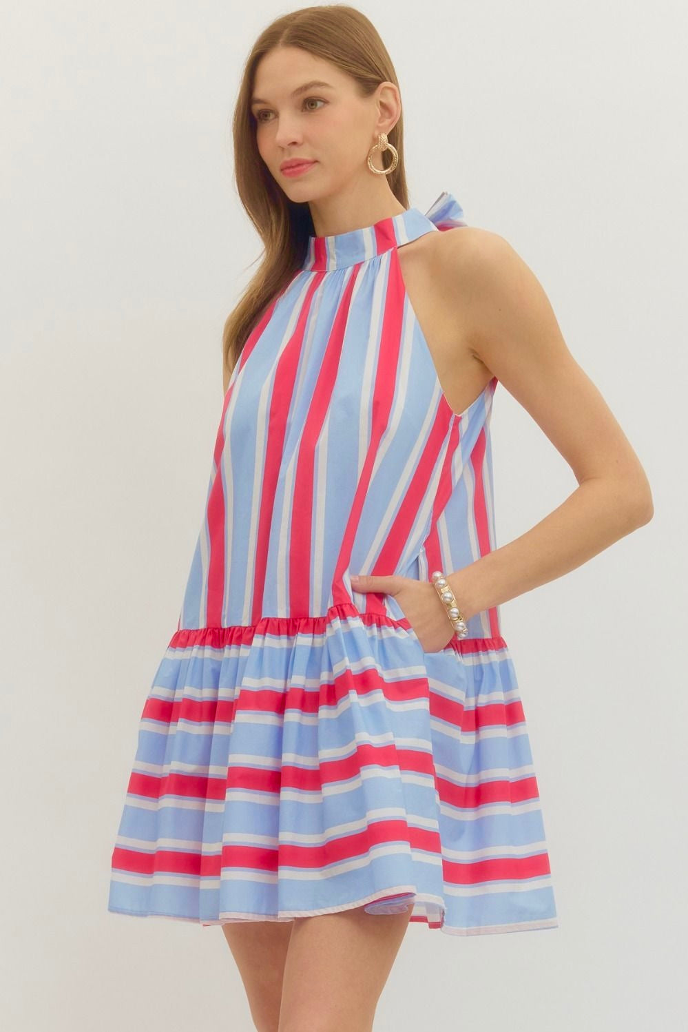 RED & BLUE HALTER MINI