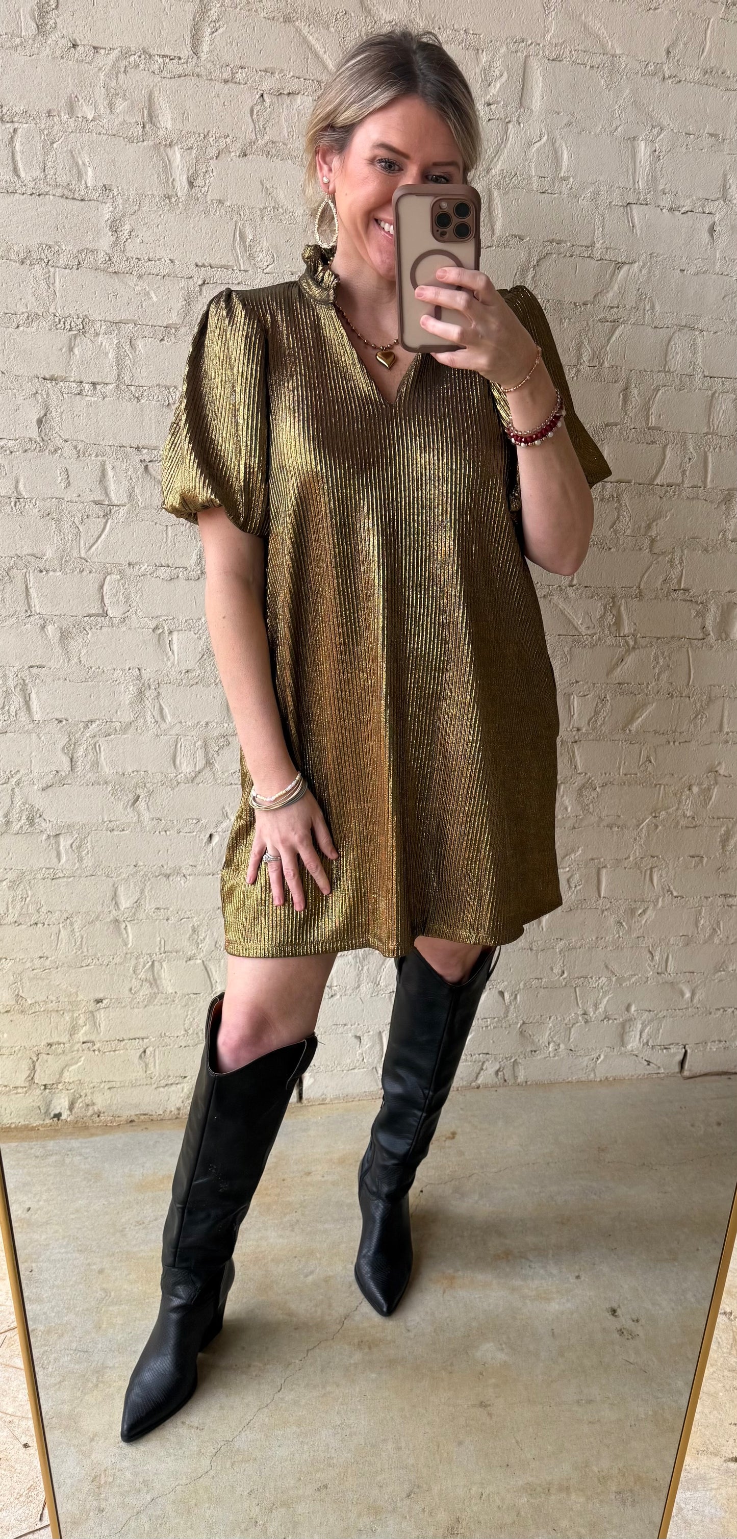 GOLDEN HOUR METALLIC DRESS