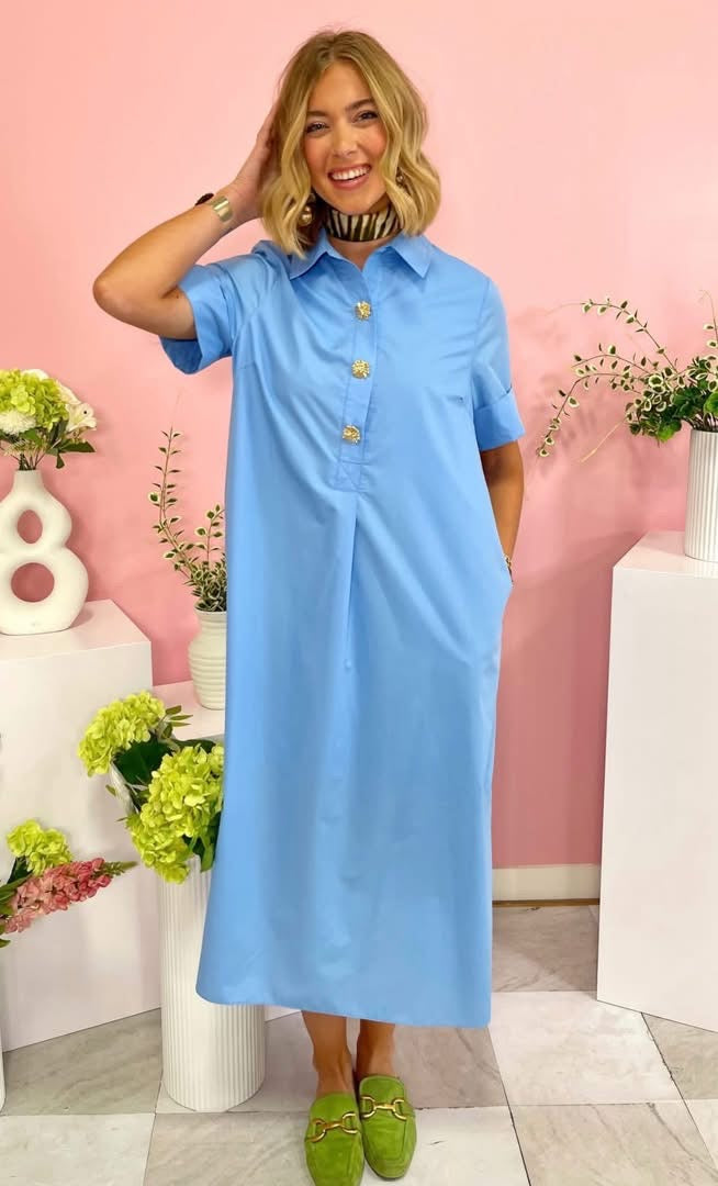 COLLARED T-SHIRT DRESS