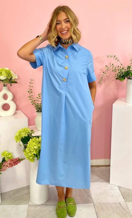COLLARED T-SHIRT DRESS