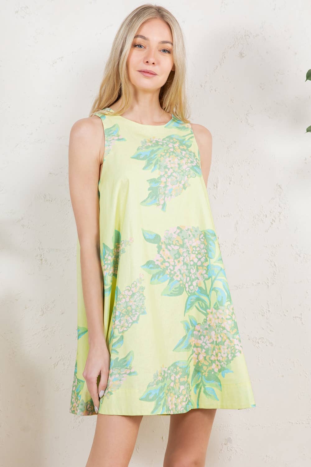 HYDRANGEA FLORAL SHIFT MINI