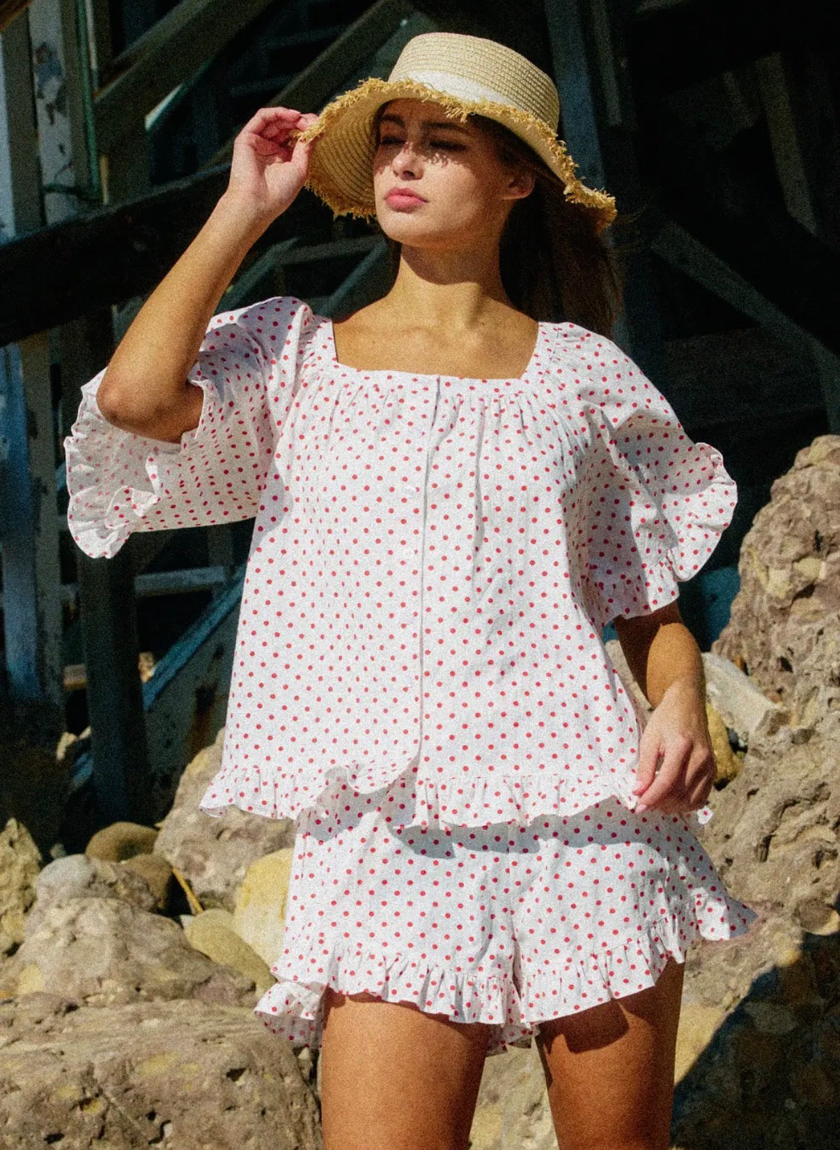 RUFFLE POLKA DOT SET