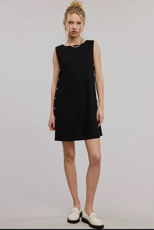 SUMMER LINEN DRESS - BLACK