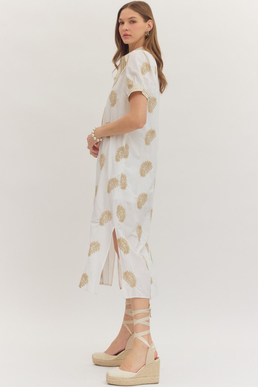 GOLDEN PALM SHIRT DRESS