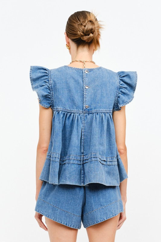 LEAH DENIM TOP