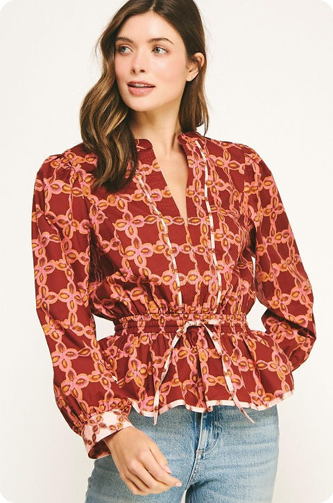 ANNIE PEPLUM BLOUSE