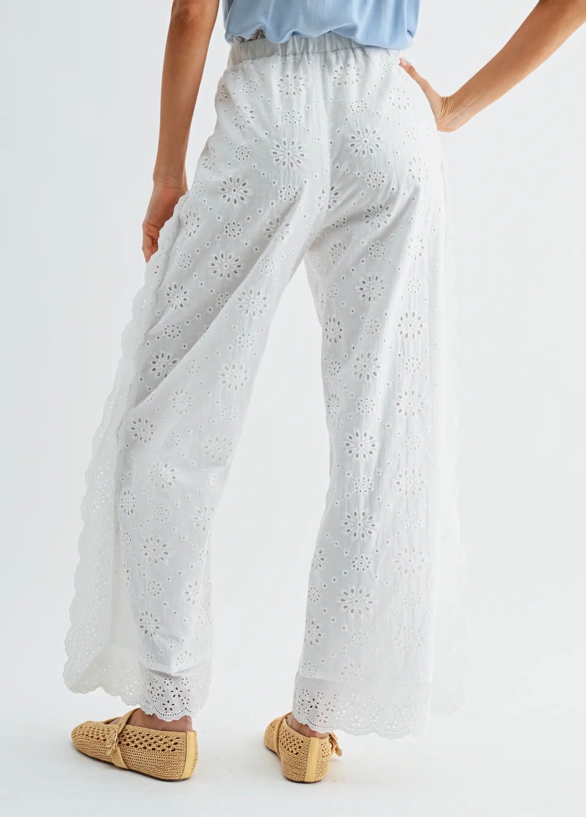 EYELET PANTS