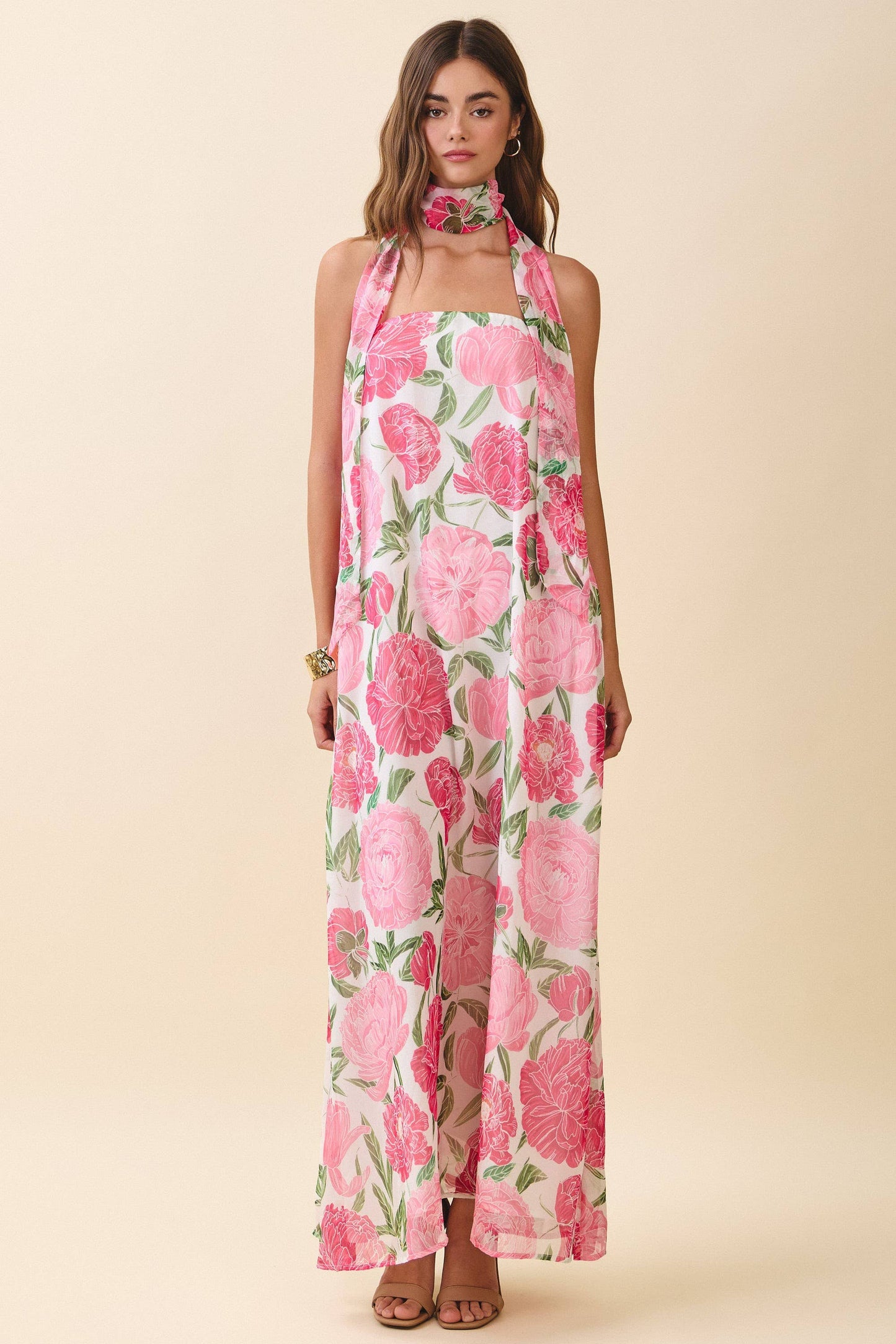 STRAPLESS FLORAL EVENT MAXI