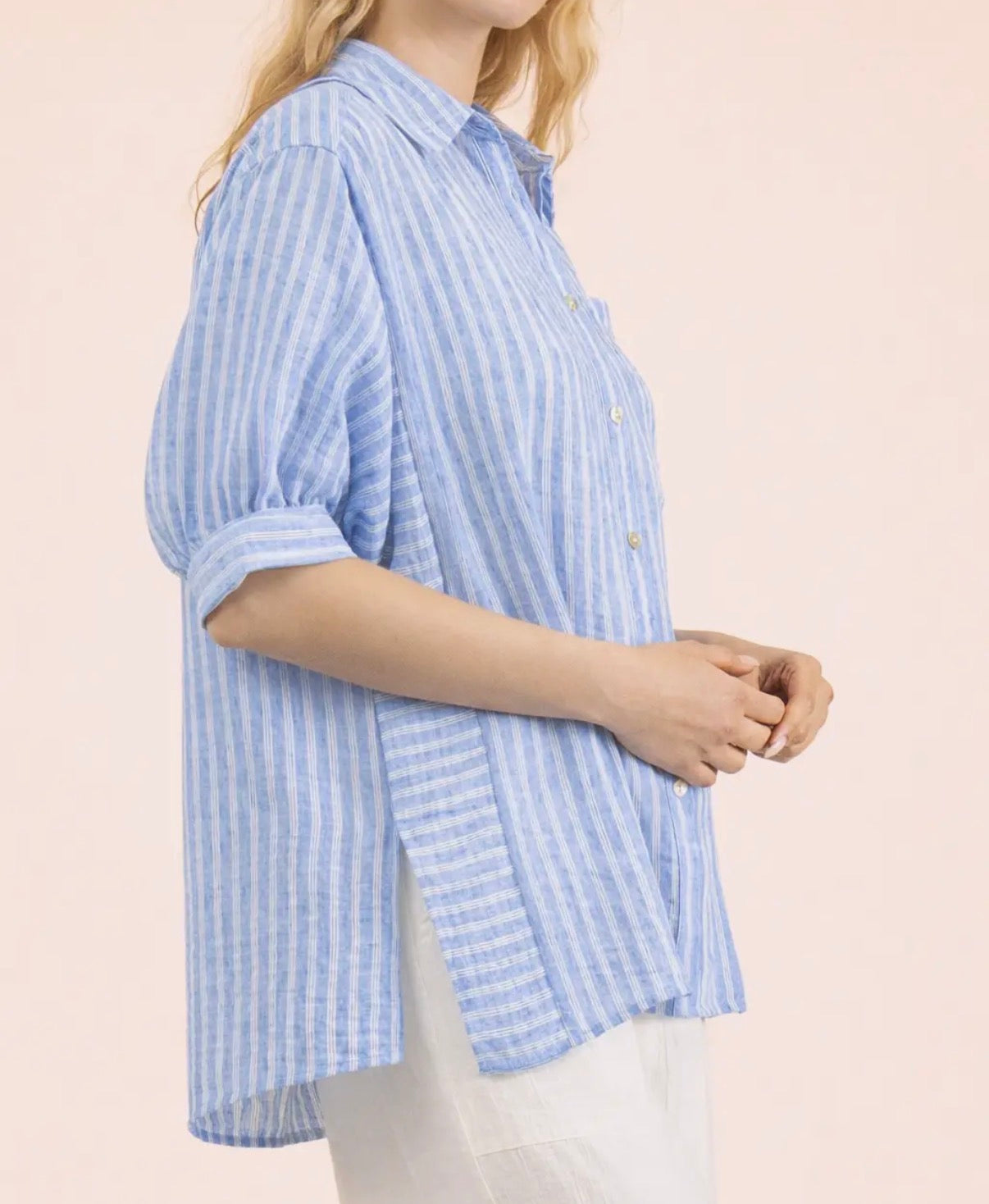 STRIPE SUMMER BLOUSE IN BLUE