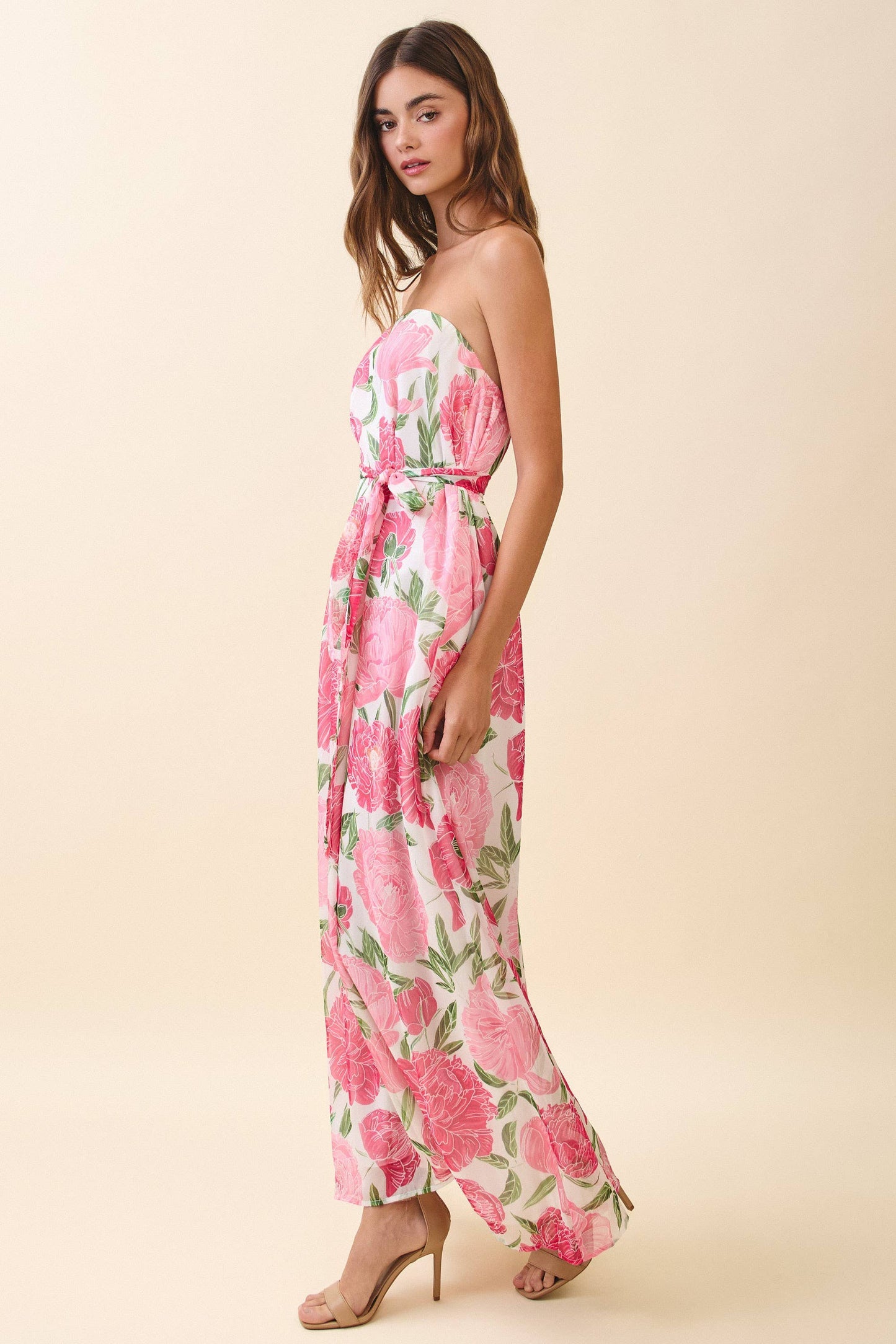 STRAPLESS FLORAL EVENT MAXI