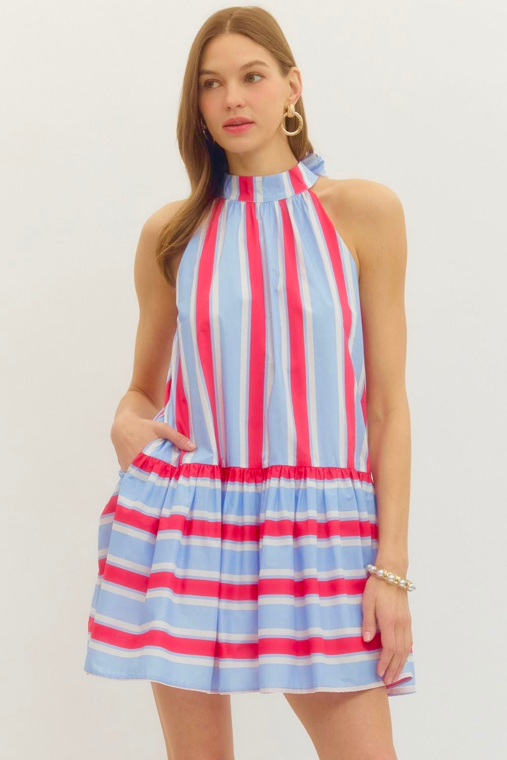 RED & BLUE HALTER MINI