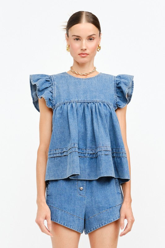 LEAH DENIM TOP