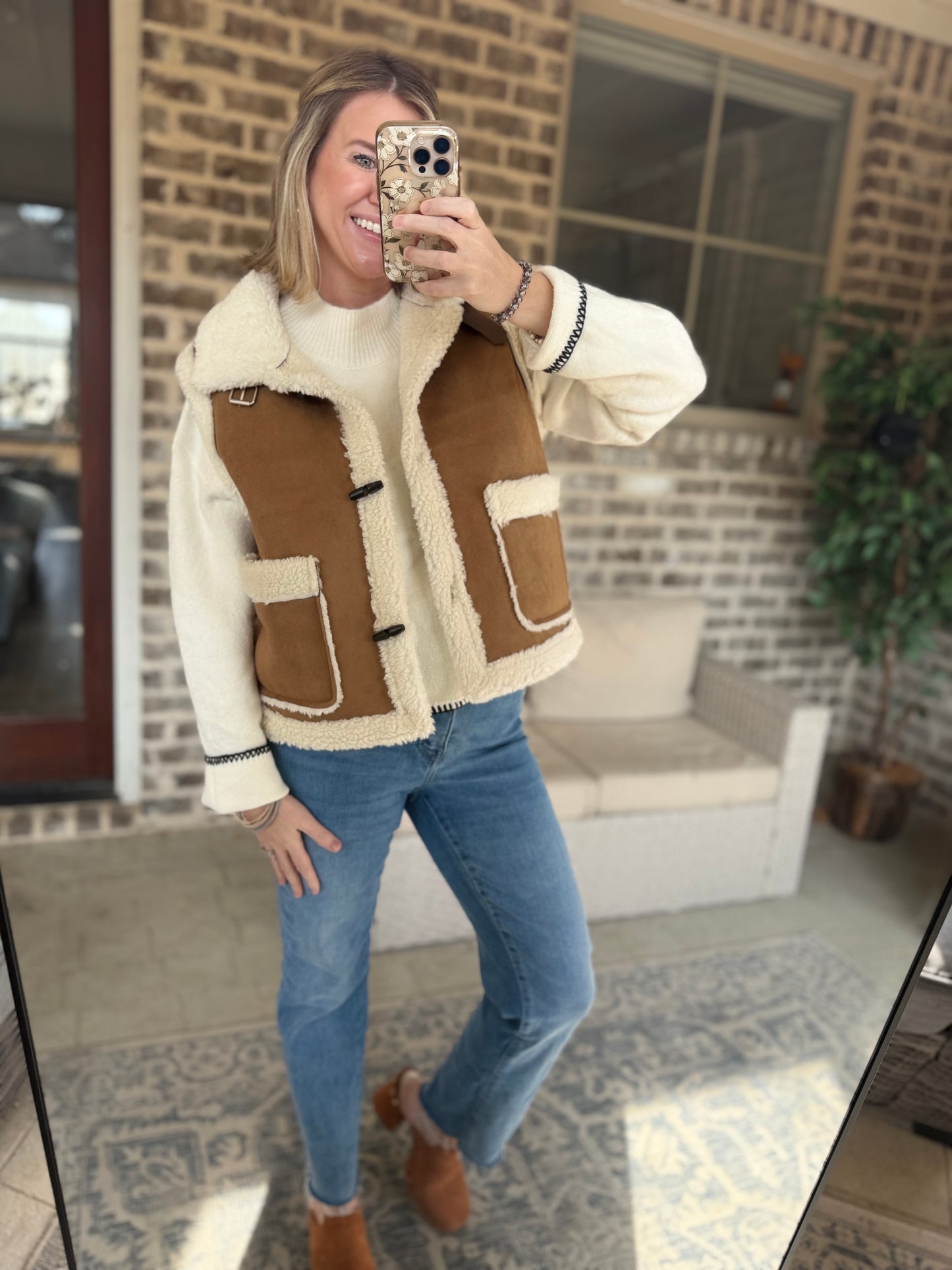 SUEDE & SHERPA VEST