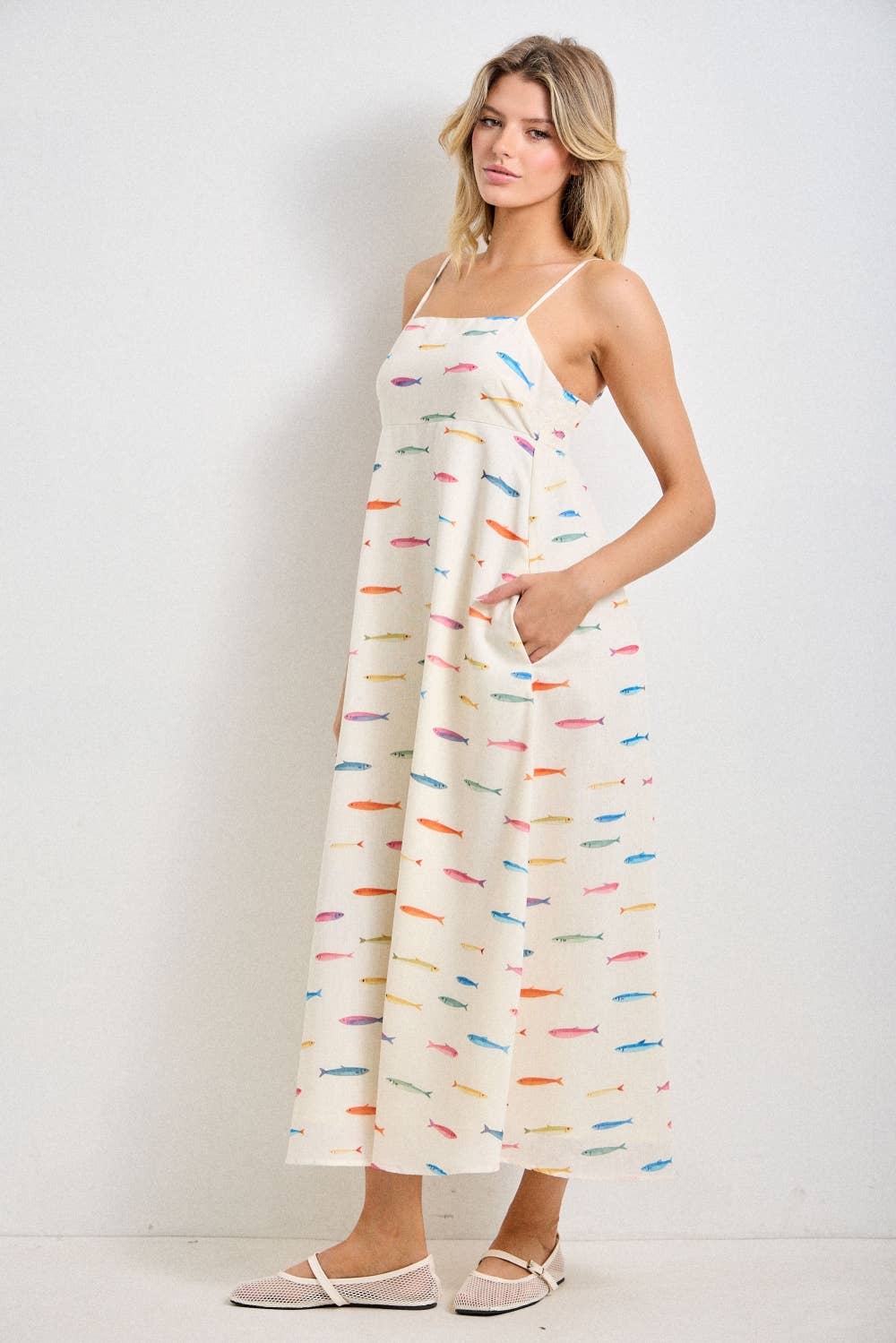 COASTAL MAXI DRESS: CREAM MULTI