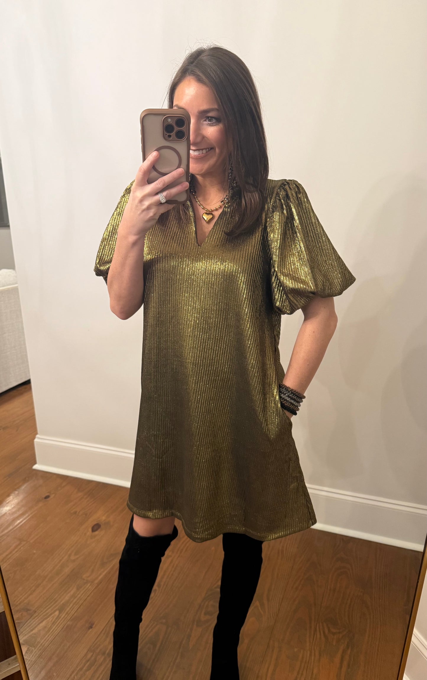 GOLDEN HOUR METALLIC DRESS