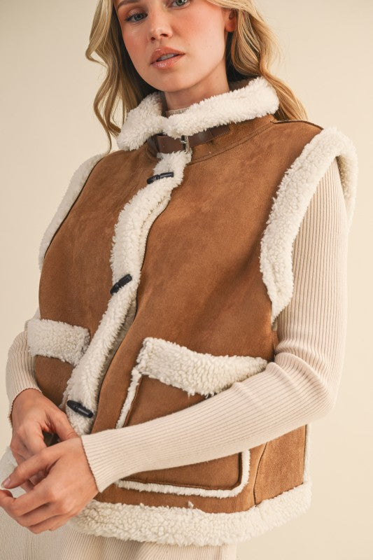 SUEDE & SHERPA VEST