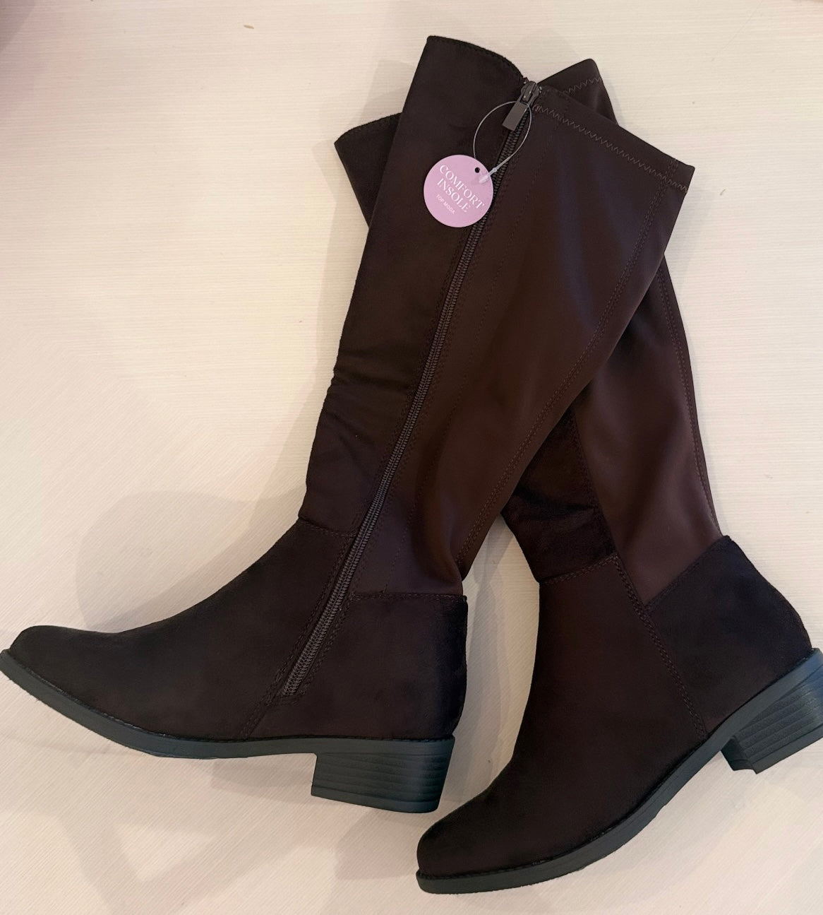 CHOCOLATE SUEDE RIDING BOOT