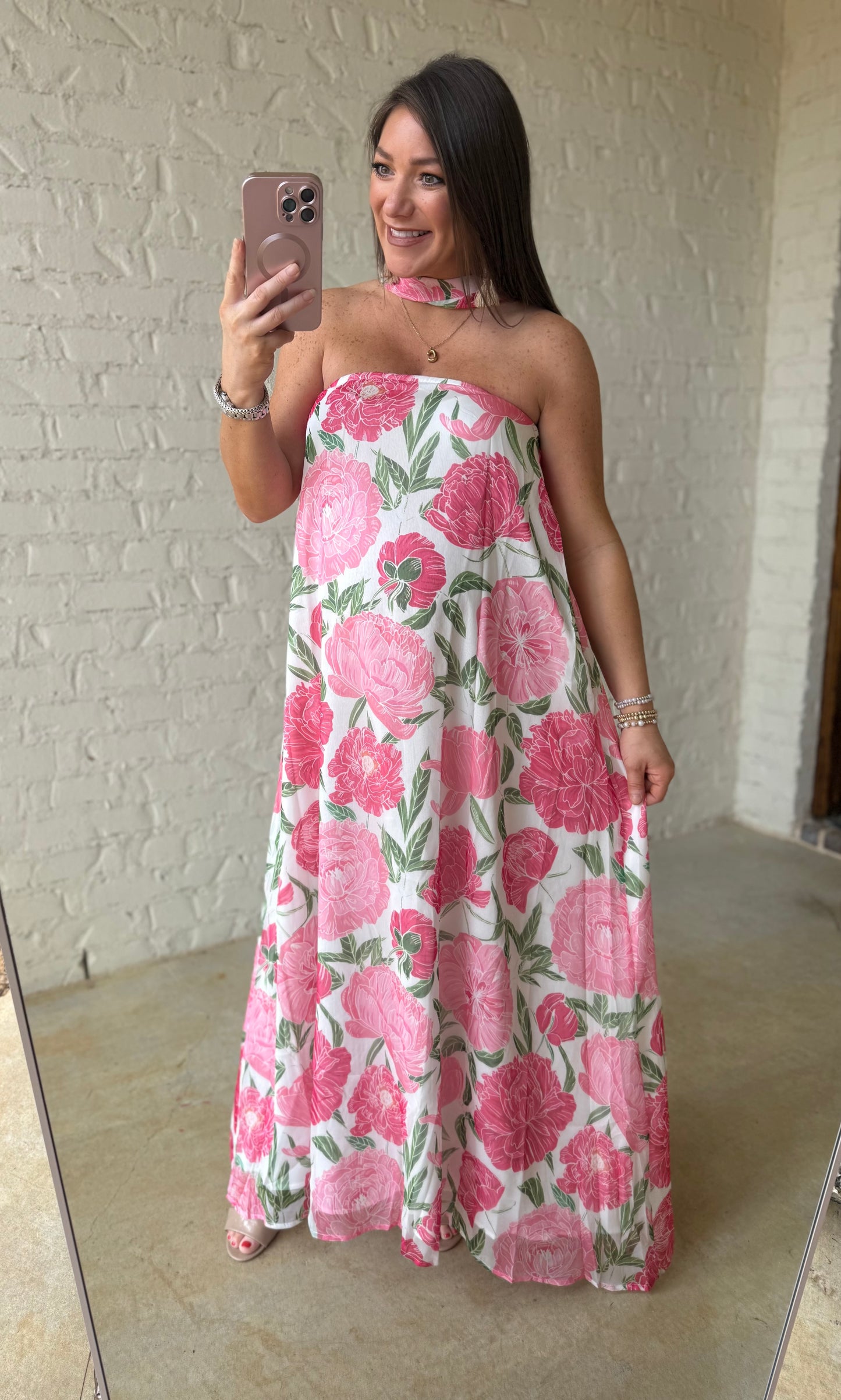 STRAPLESS FLORAL EVENT MAXI