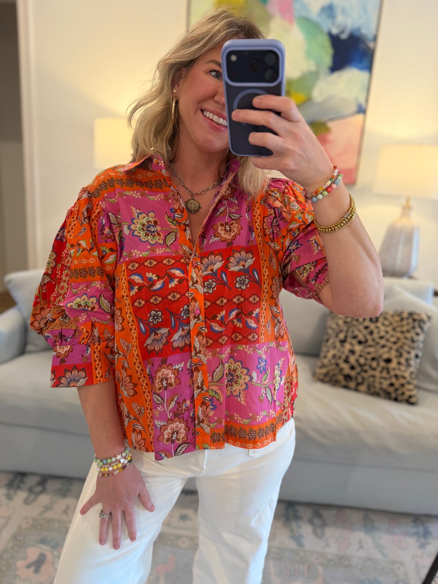 FLORAL MOTIF BLOUSE