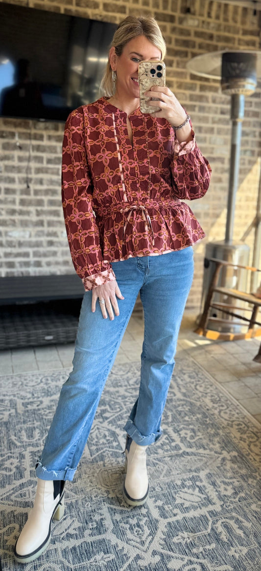 ANNIE PEPLUM BLOUSE