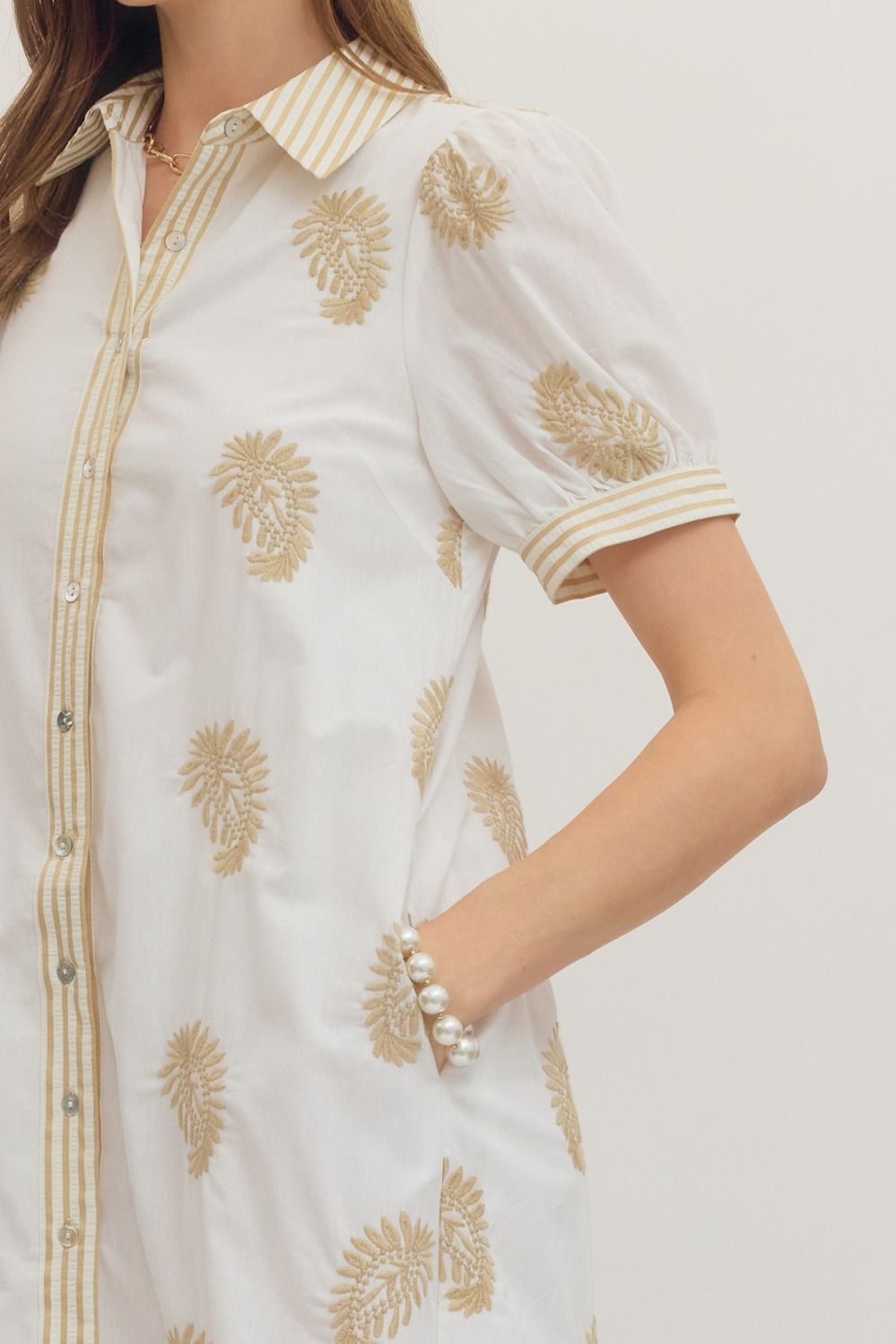 GOLDEN PALM SHIRT DRESS