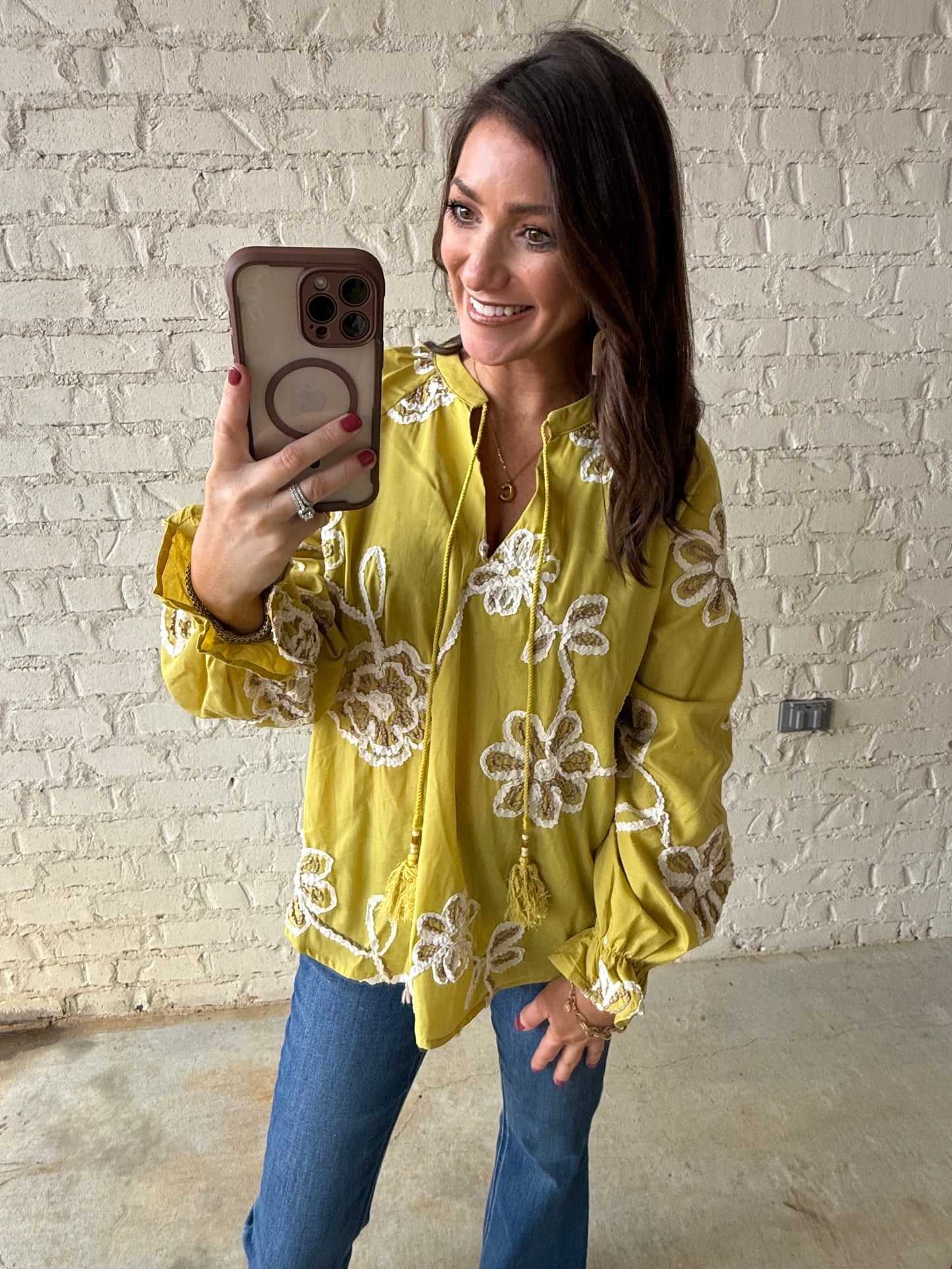 LEMON LIME PATCHWORK BLOUSE