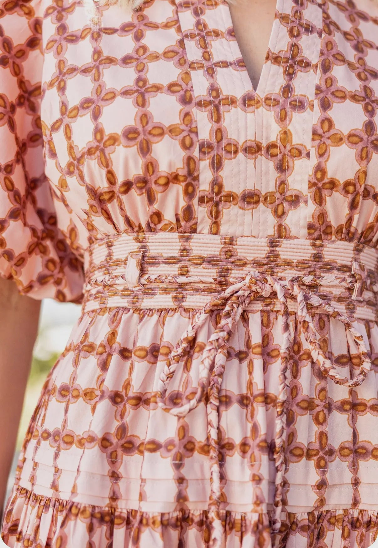 CHAINLINK CHECKERED PRINT POPLIN MIDI