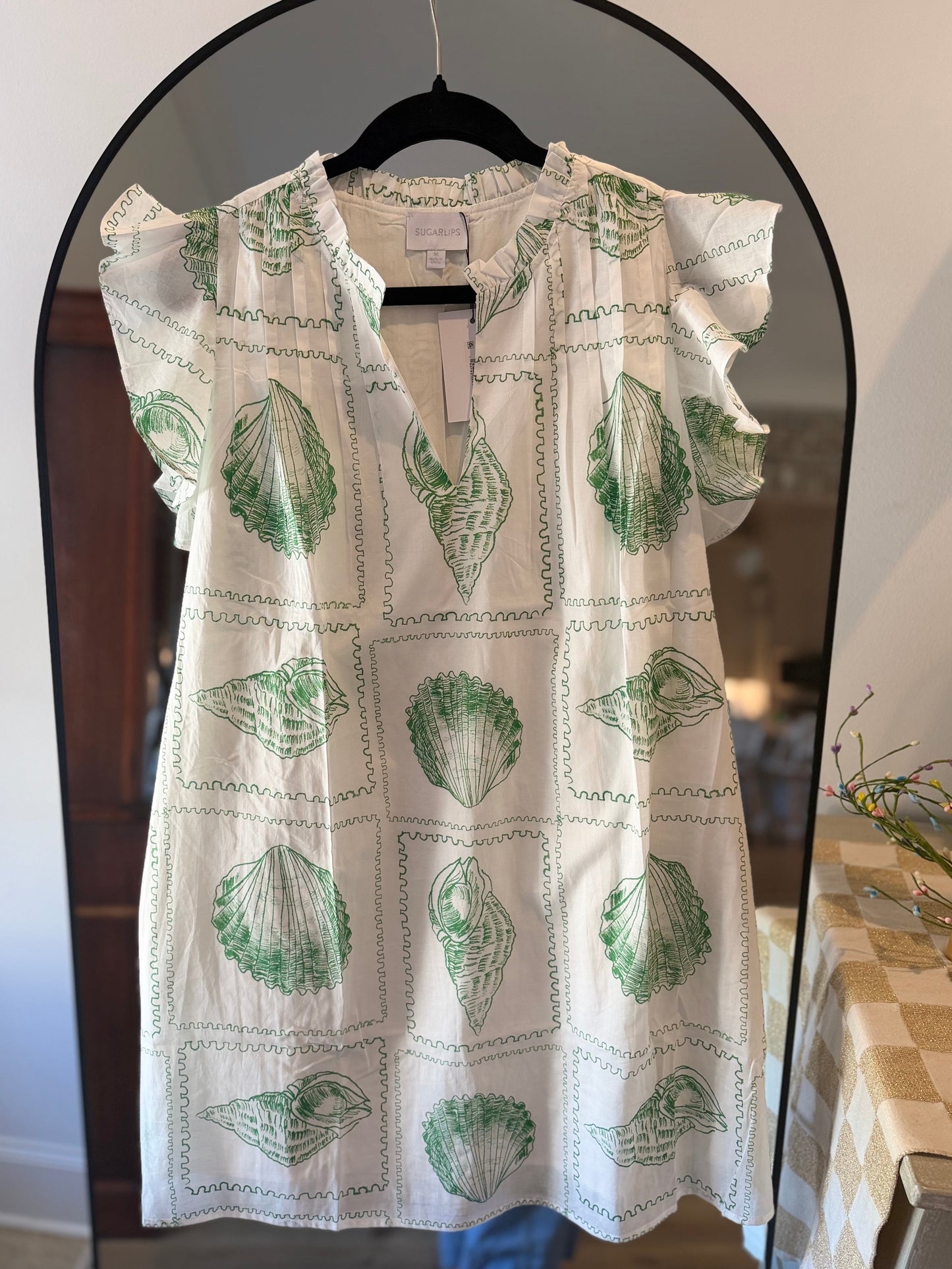 LACY SEASHELL MINI DRESS