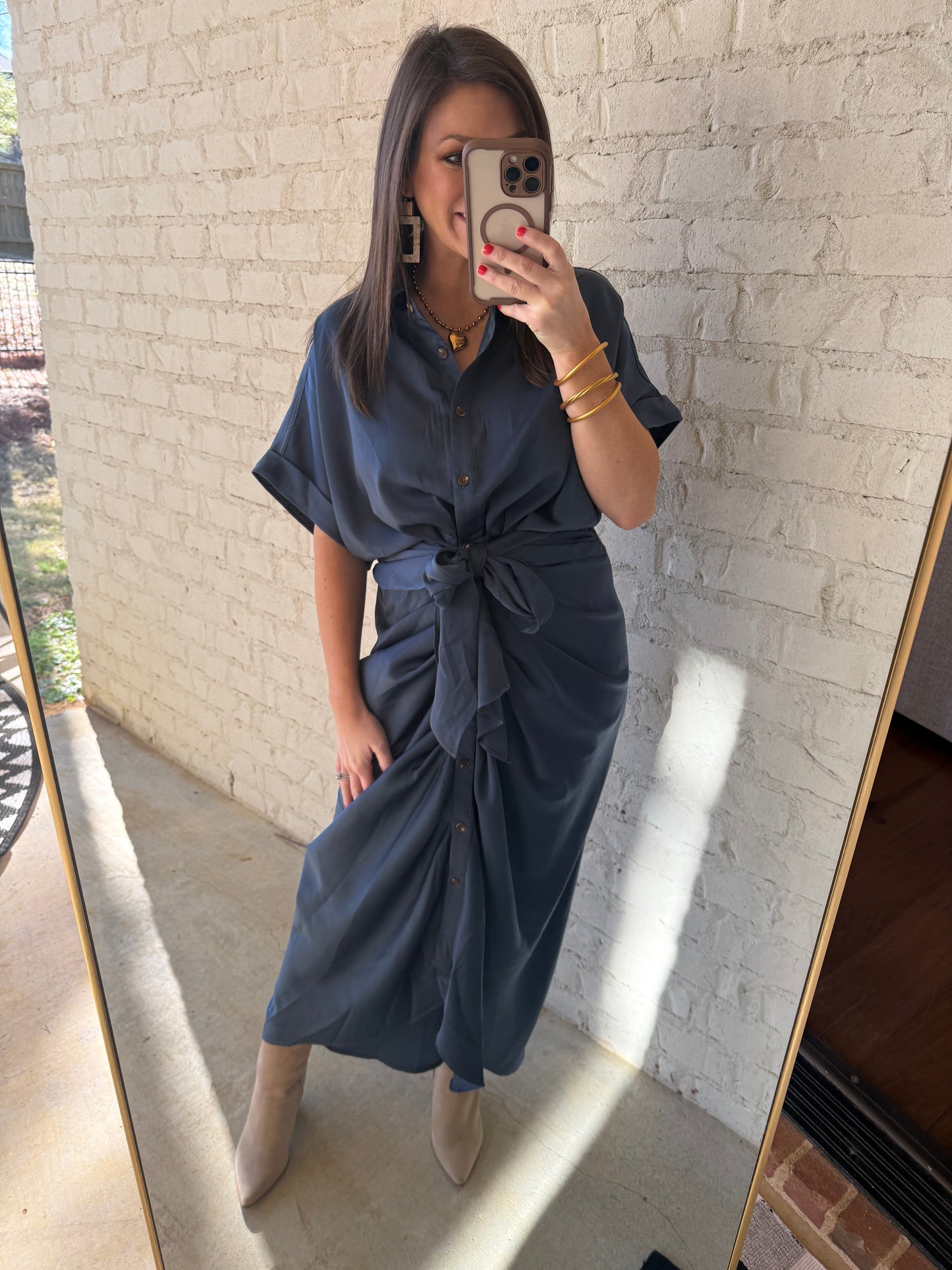 MELINDA SATIN MIDI - MIDNIGHT BLUE