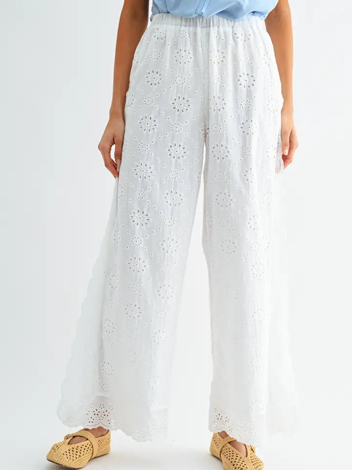 EYELET PANTS