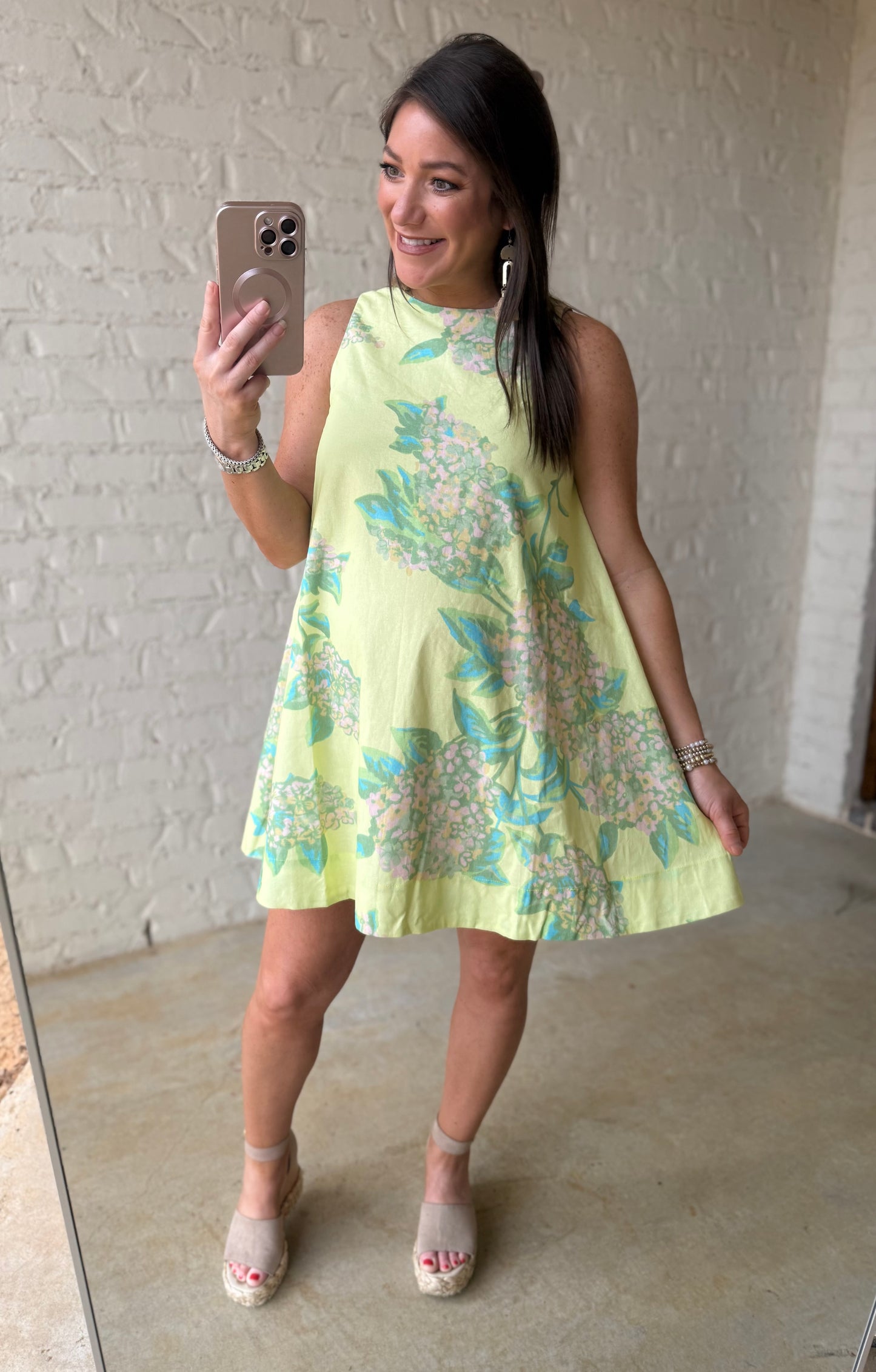 HYDRANGEA FLORAL SHIFT MINI