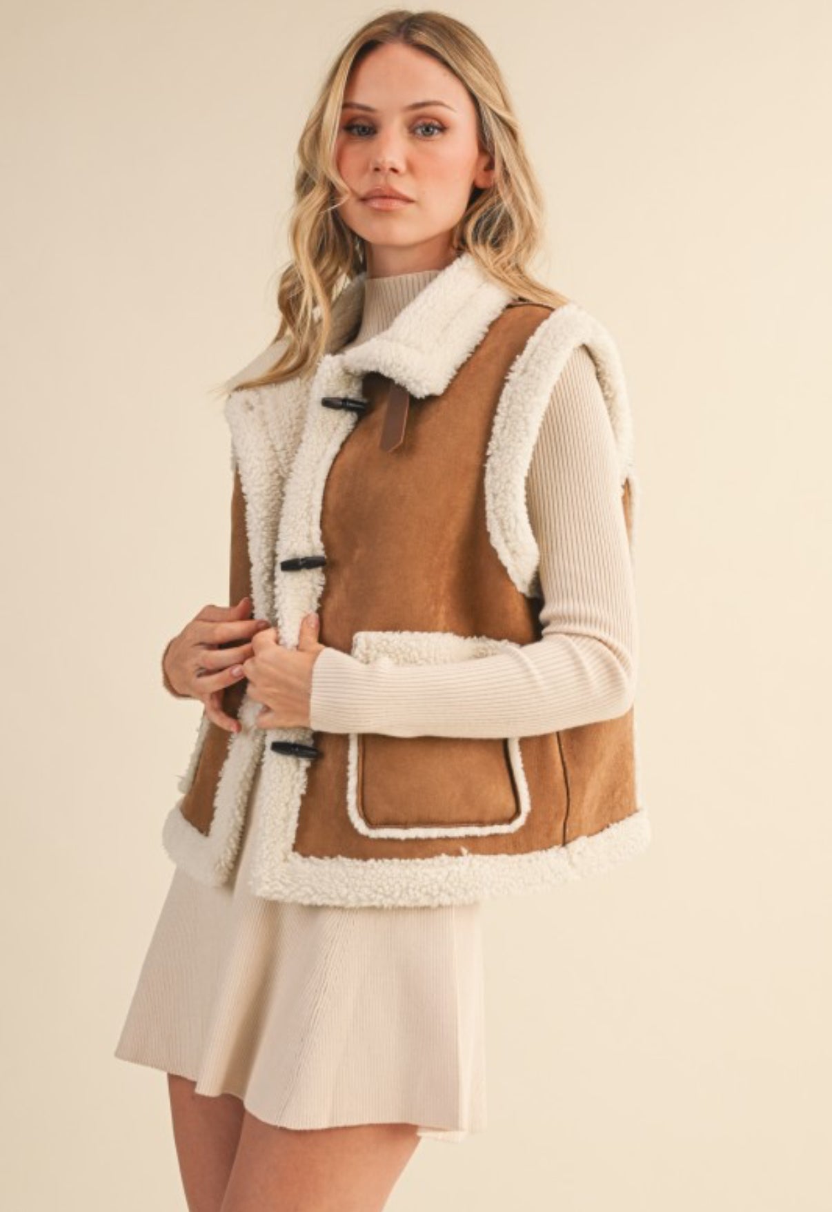 SUEDE & SHERPA VEST