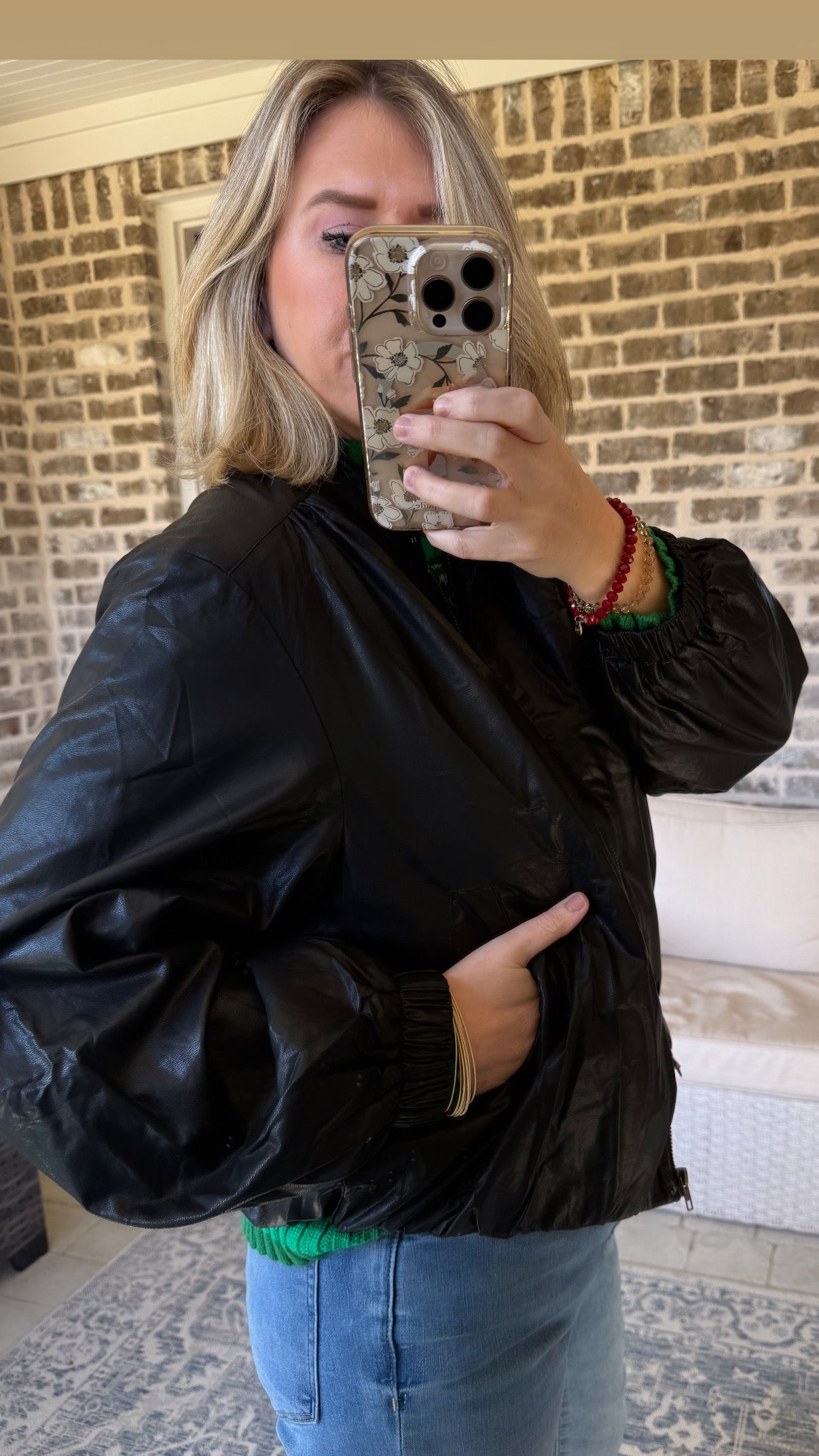 LEATHER BOMBER JACKET BY PINCH
