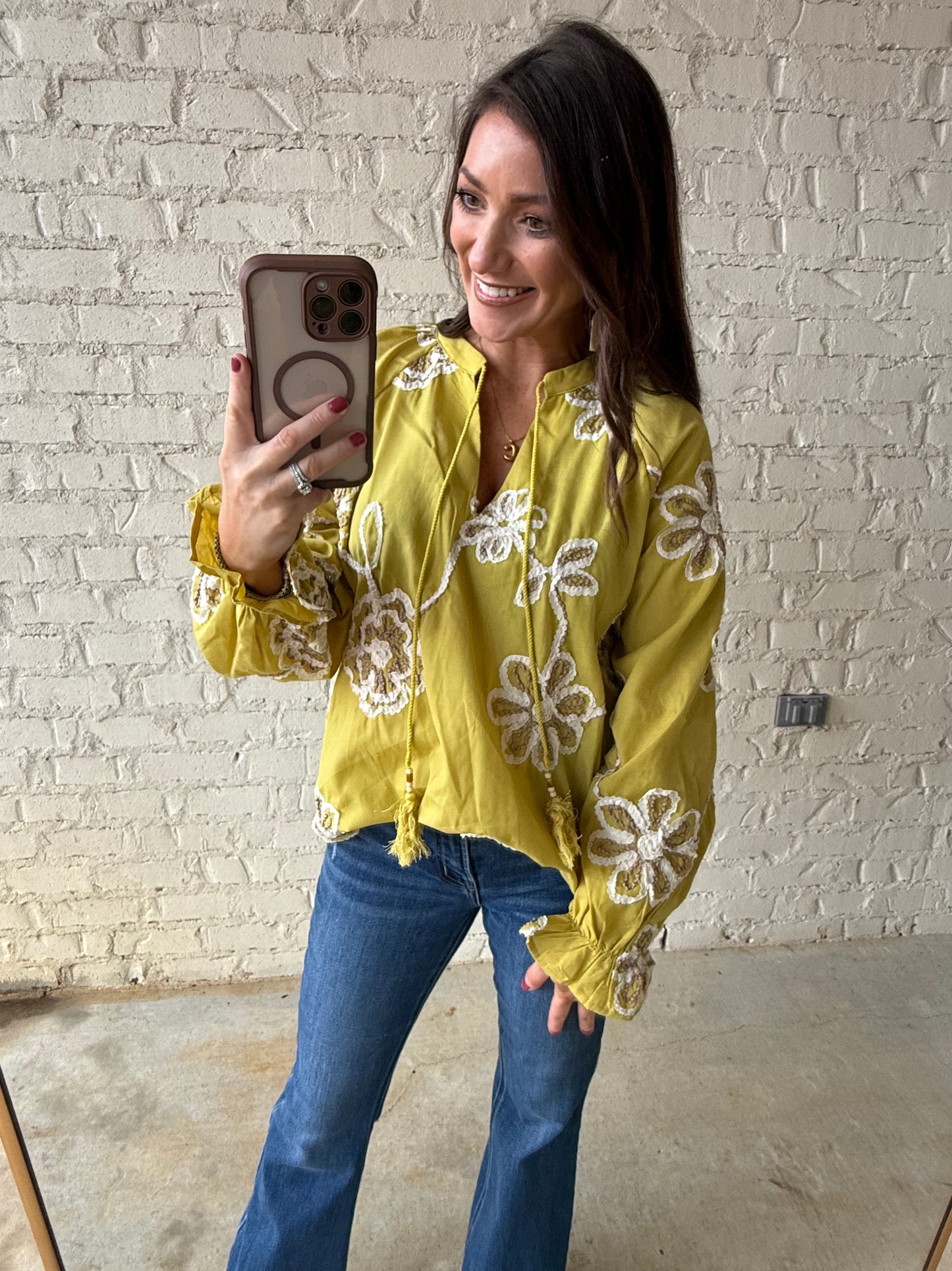 LEMON LIME PATCHWORK BLOUSE